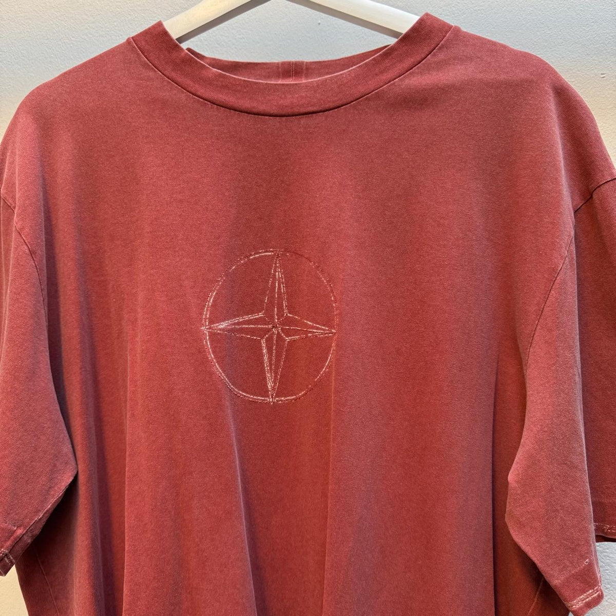 Stone Island Early 2000s Compass Logo T-Shirt – Washed Red (XXL)