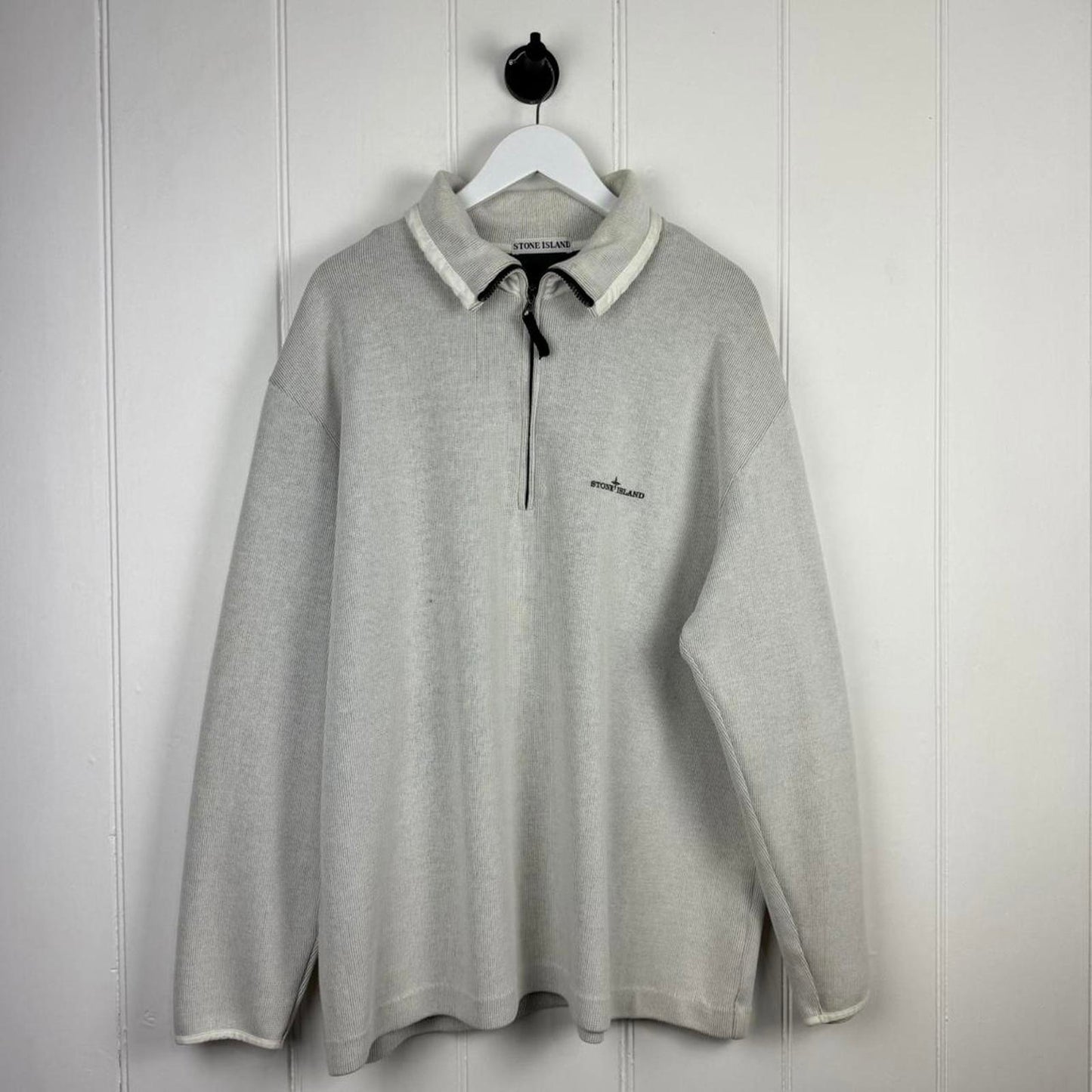 Stone Island Quarter Zip Knit Sweatshirt (XXL)