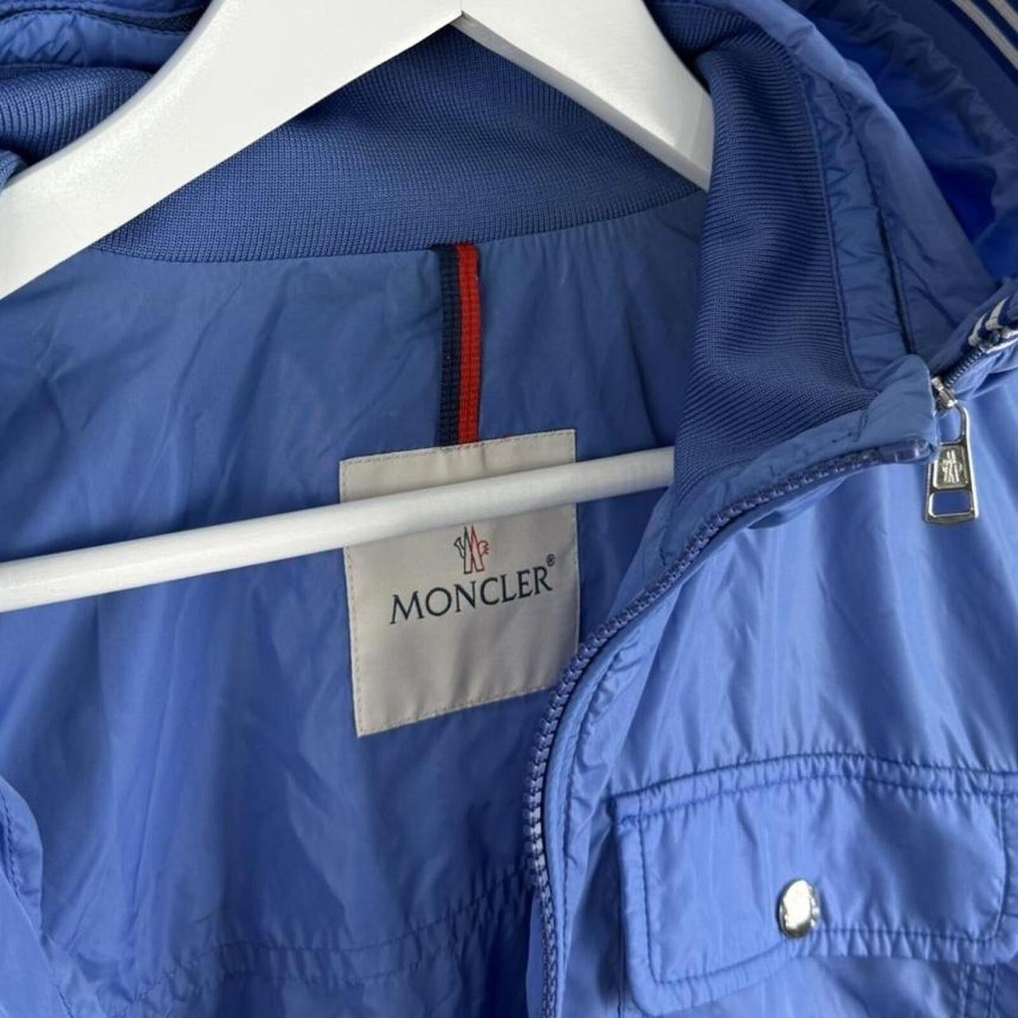 Moncler Hooded Lightweight Jacket Blue (XL)