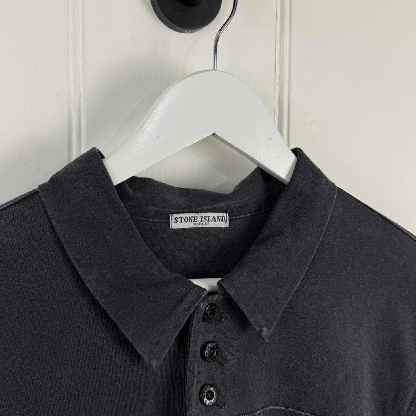 Stone Island Garment Dyed Polo Shirt Black (M/L)