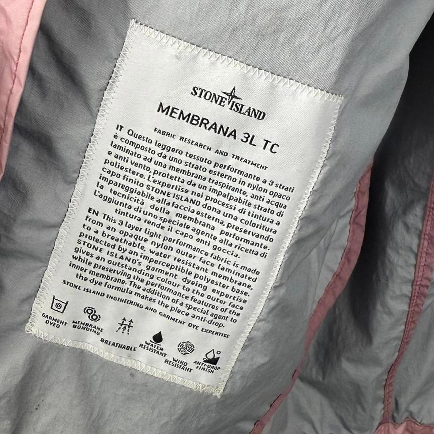 Stone Island Membrana 3L TC Jacket Pink (L)