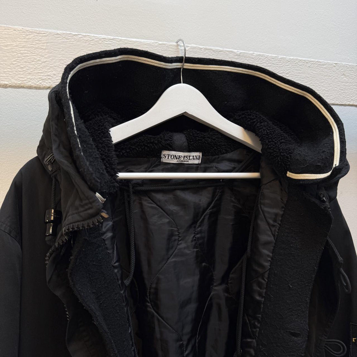 Early 00s Stone Island Dutch Rope Raso Gommato Hooded Jacket (XL)
