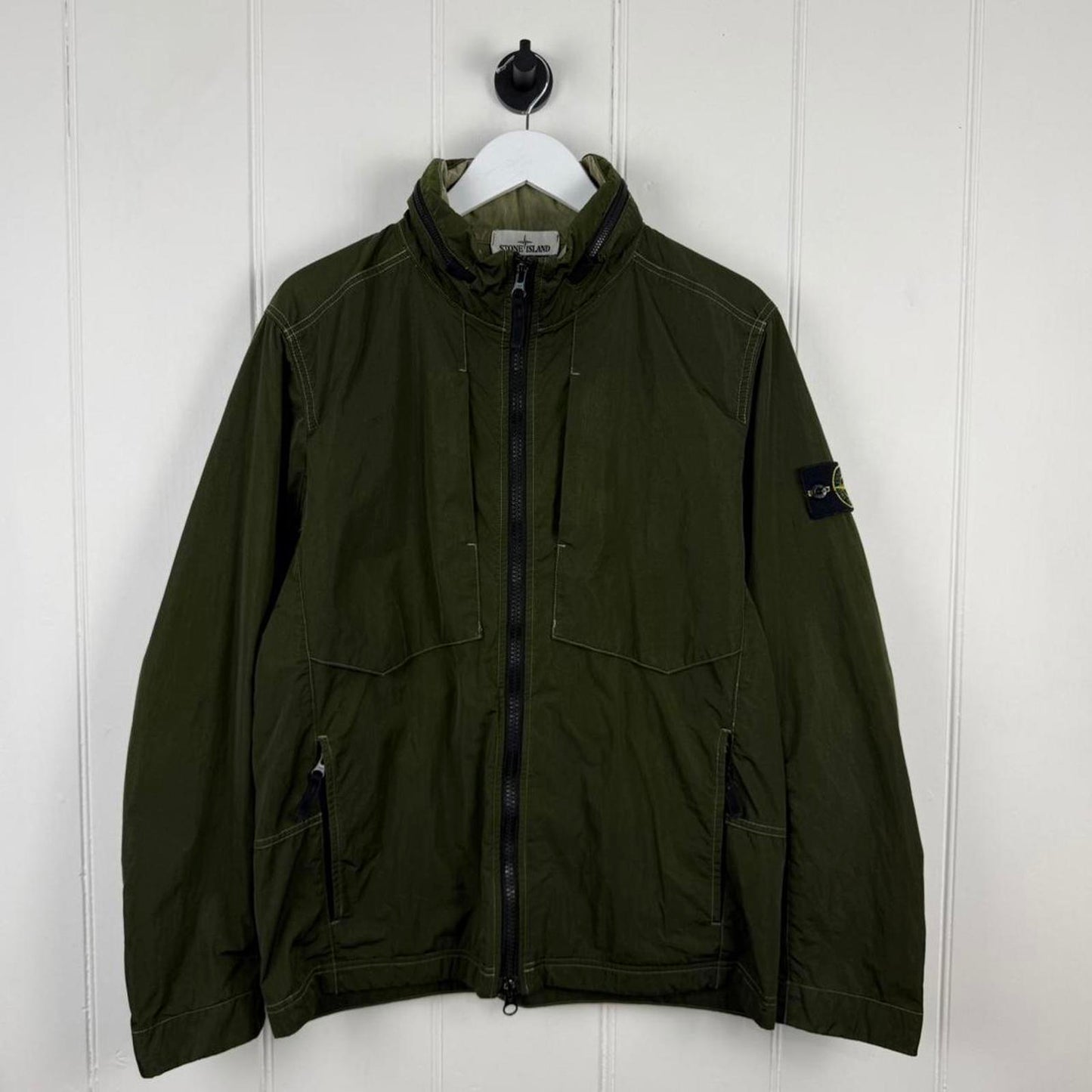 Stone Island Nylon Metal Flock Zip-Away Hood Jacket (L)