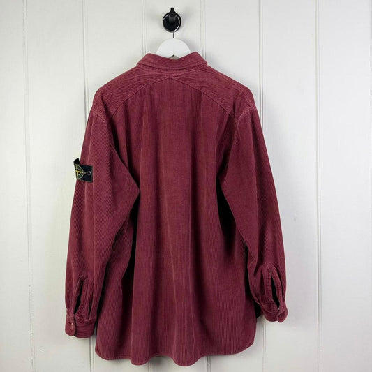1995 Stone Island Jumbo Cord Shirt in Burgundy (L)