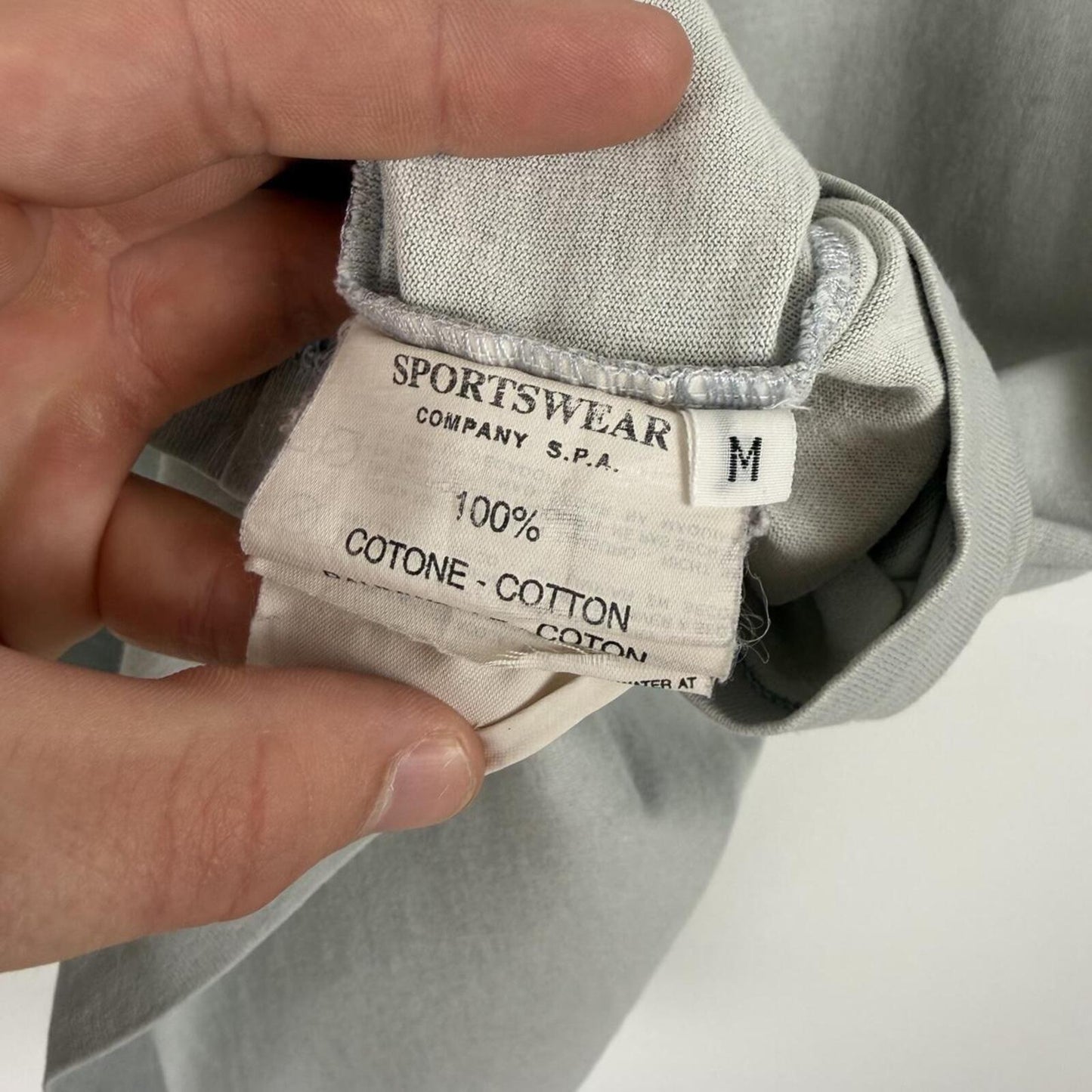 Stone Island Burn Through Compass Logo T-Shirt Grey (M)