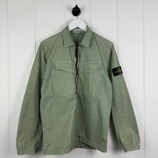 Stone Island Zip Shirt Overshirt – Sage Green (S)