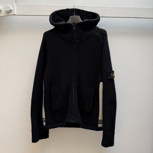 Stone Island Vintage Early 2000s Hooded Zip Knit Cardigan (L)
