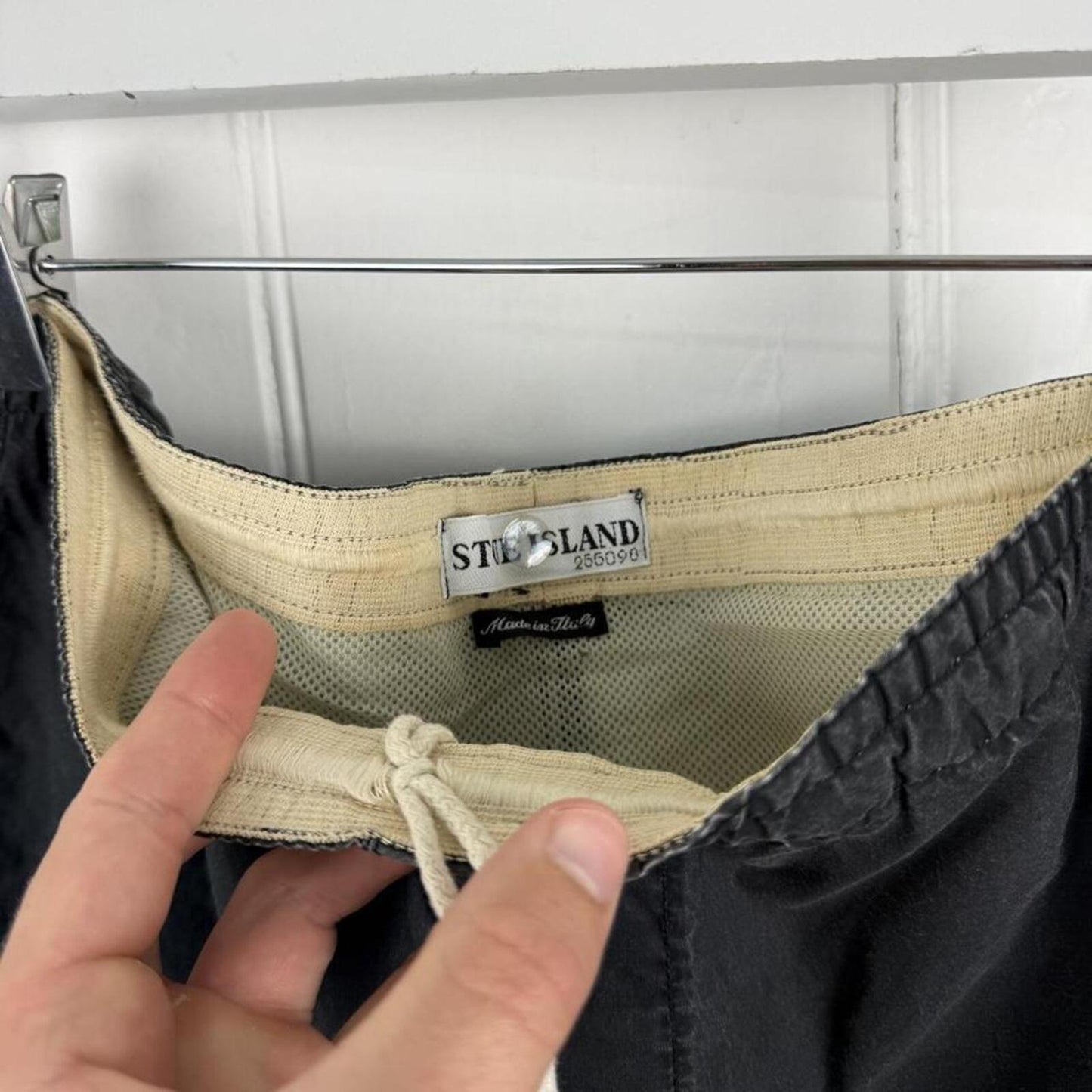 Stone Island Burn Through Logo Swim Shorts Black – Waist 34”