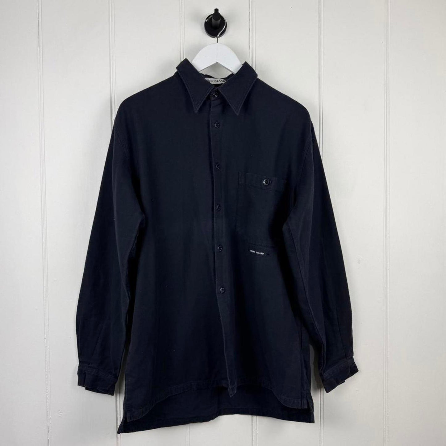 Stone Island Structured Cotton Overshirt Black (L)