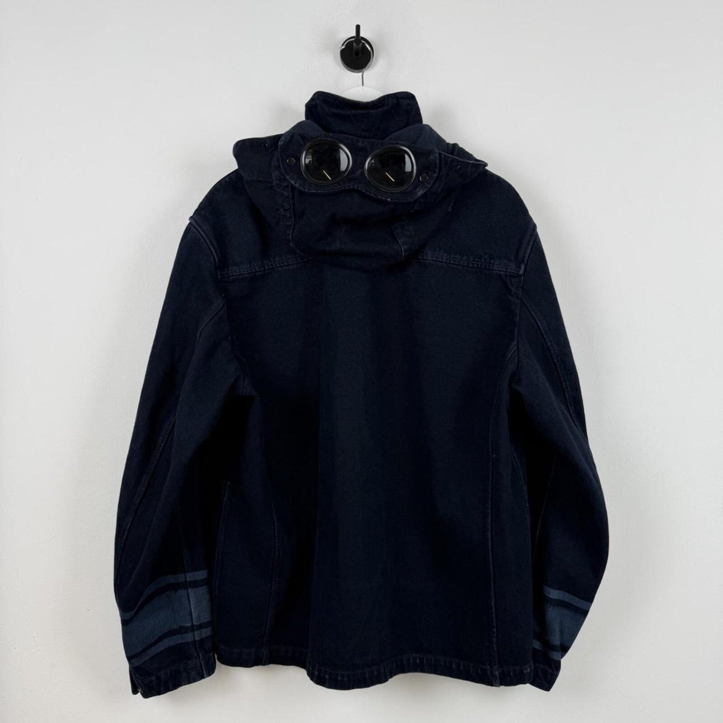 C.P. Company x One Block Down Goggle Hood Overshirt Jacket Indigo (L)