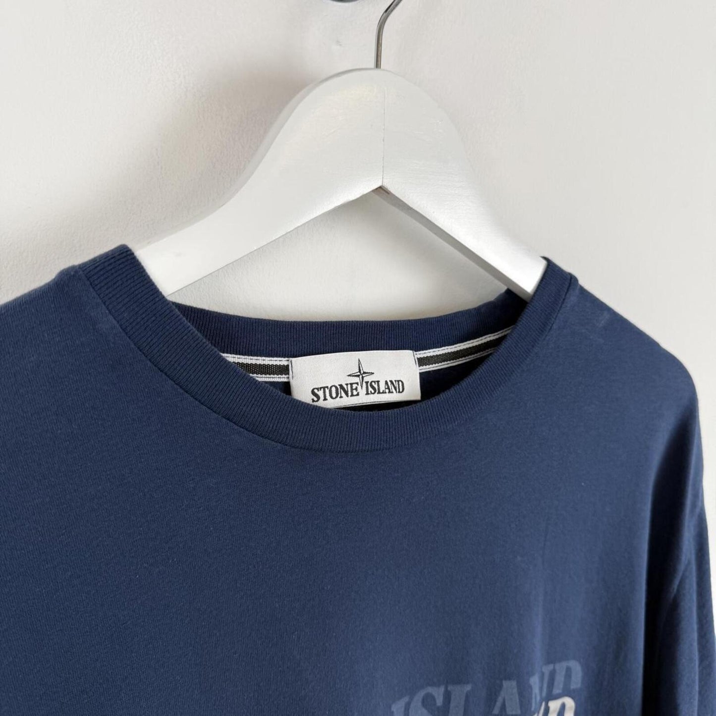 Stone Island Reflective Logo T-Shirt Navy (L)