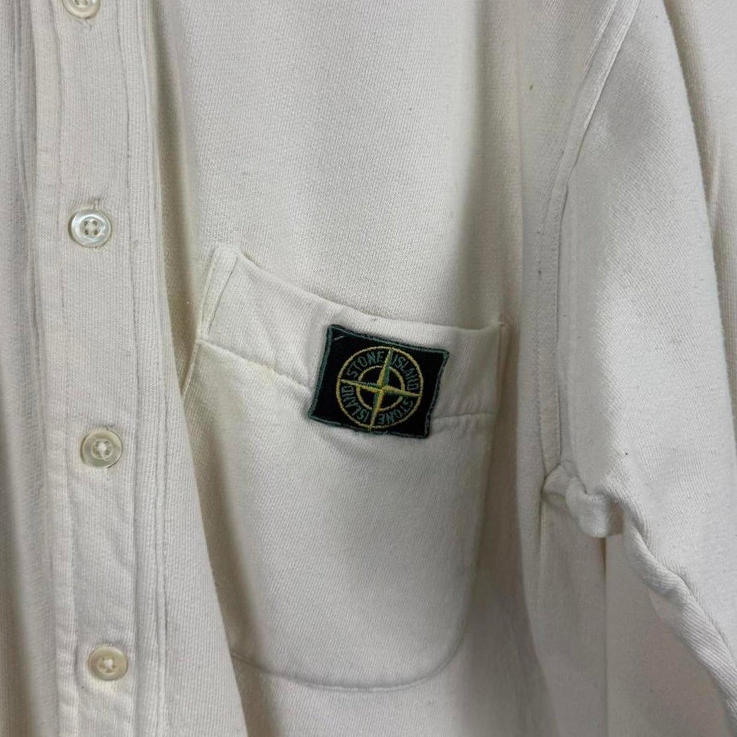 1980s Stone Island Frontal Badge Heavy Cotton Shirt (L)