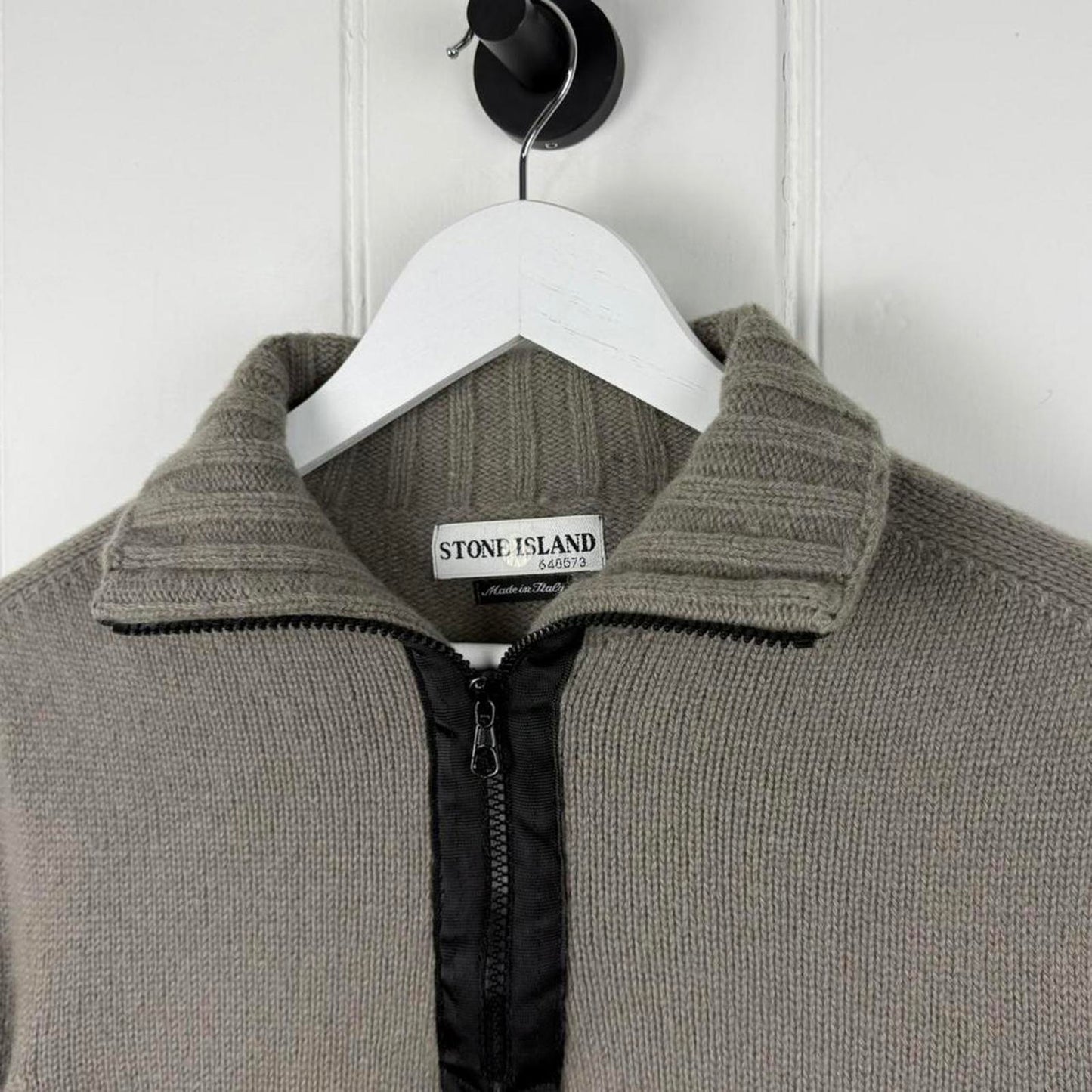 Mid 00s Stone Island Knit Jumper in Grey (M)