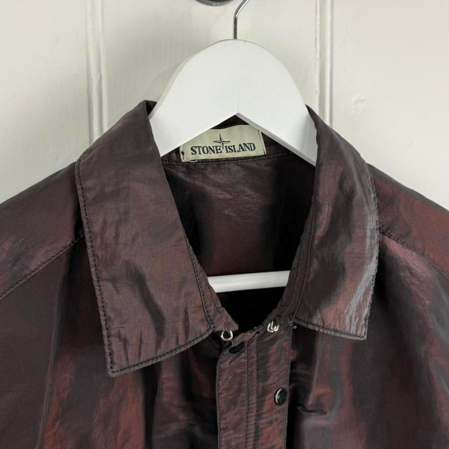 Stone Island Weft Shirt Jacket Pearlescent Burgundy (L)