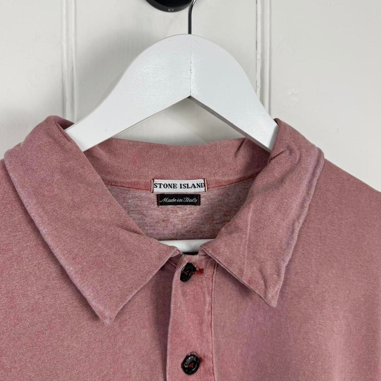 00's Stone Island Logo Polo Shirt Pink (XXL)