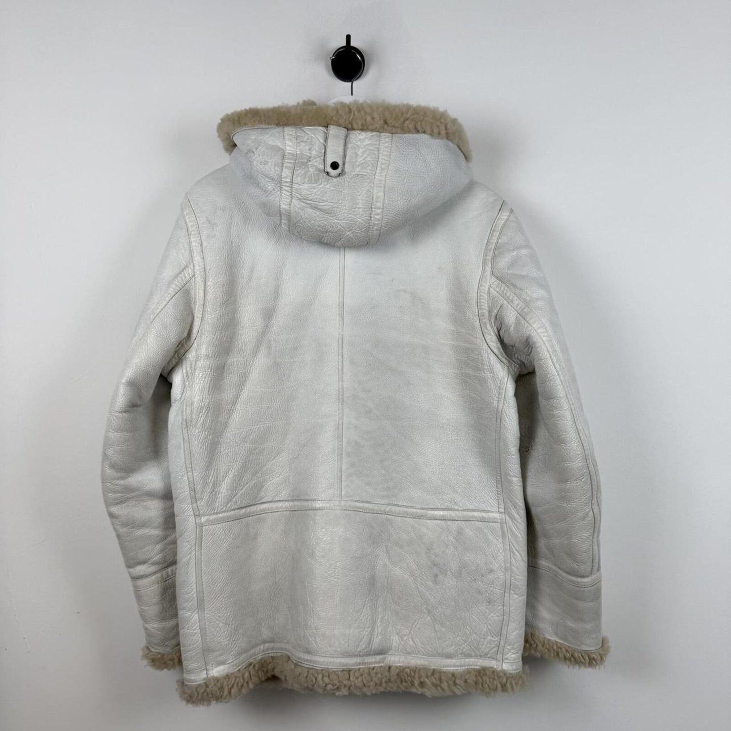 Stone Island Hand Painted Leather Jacket Cream (M)