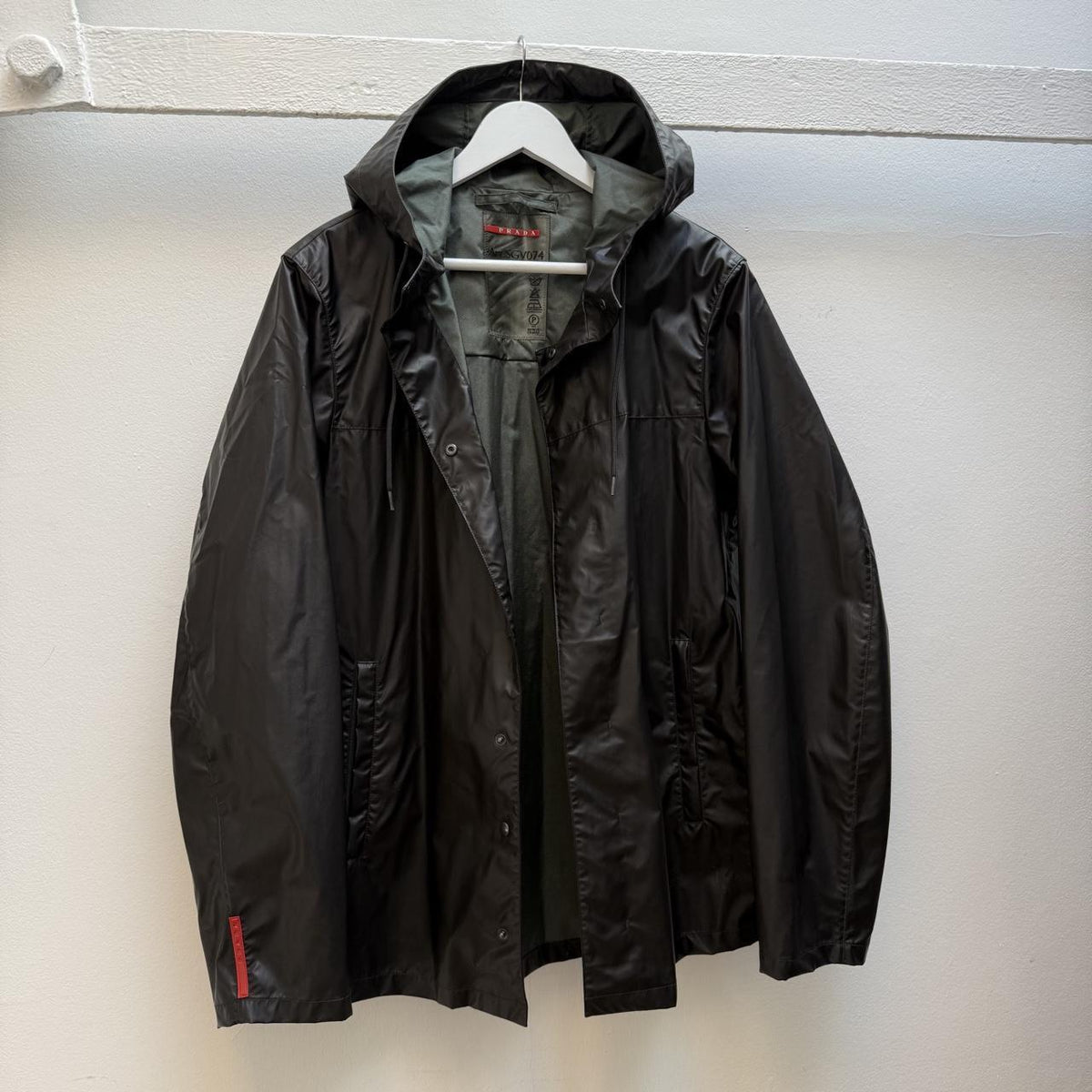 Prada Sport Linea Rossa Rubberised Hooded Jacket (L/XL)