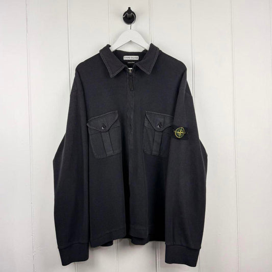 Early 2000’s Stone Island Ribbed Cotton Zip Jumper (XL)