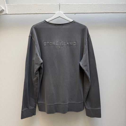 Stone Island Vintage Early 2000s Spellout Sweatshirt – Washed Grey (L)