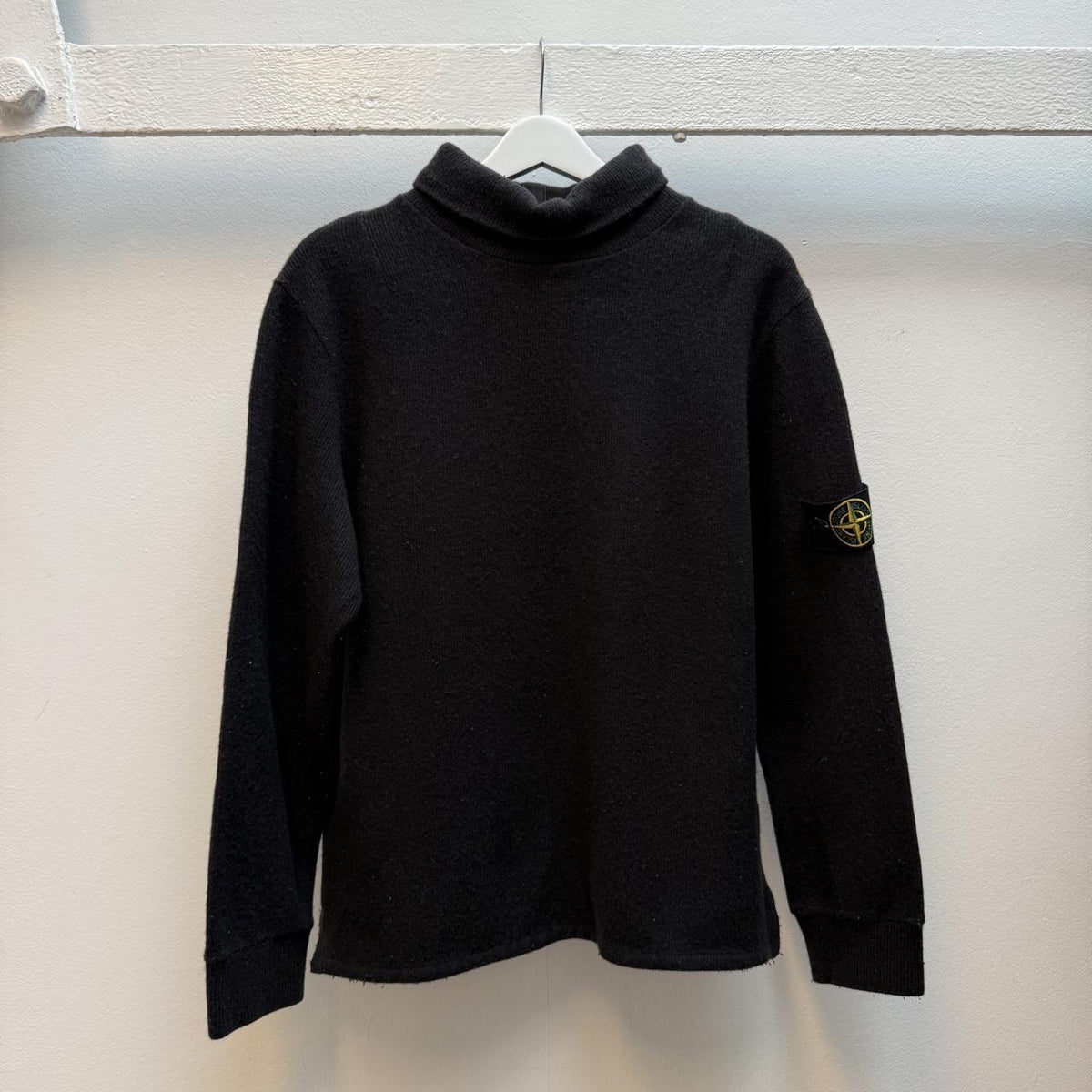 Early 00s Stone Island Mock Neck Knit – Black (M)