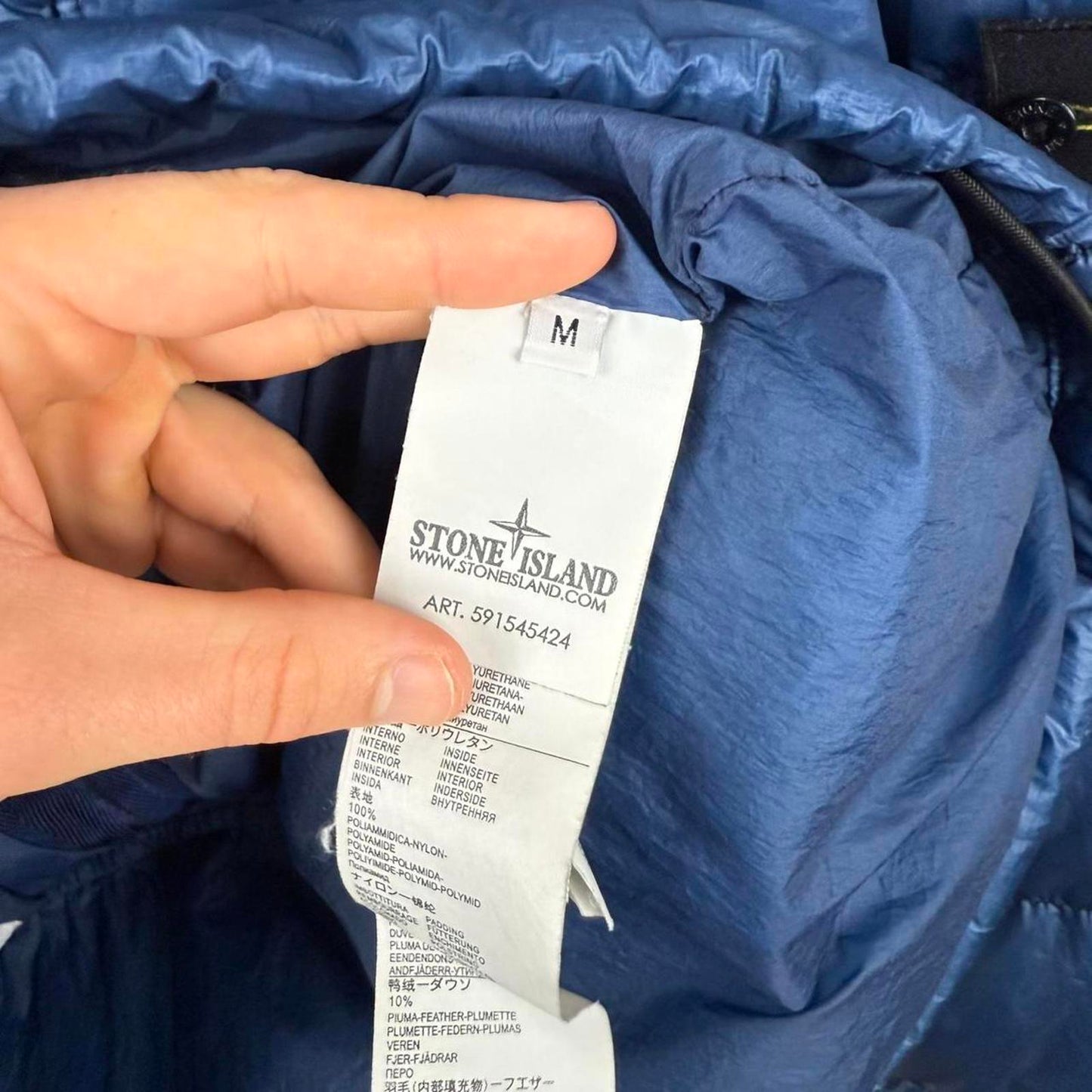 Stone Island Garment Dyed Down Jacket Blue (M)