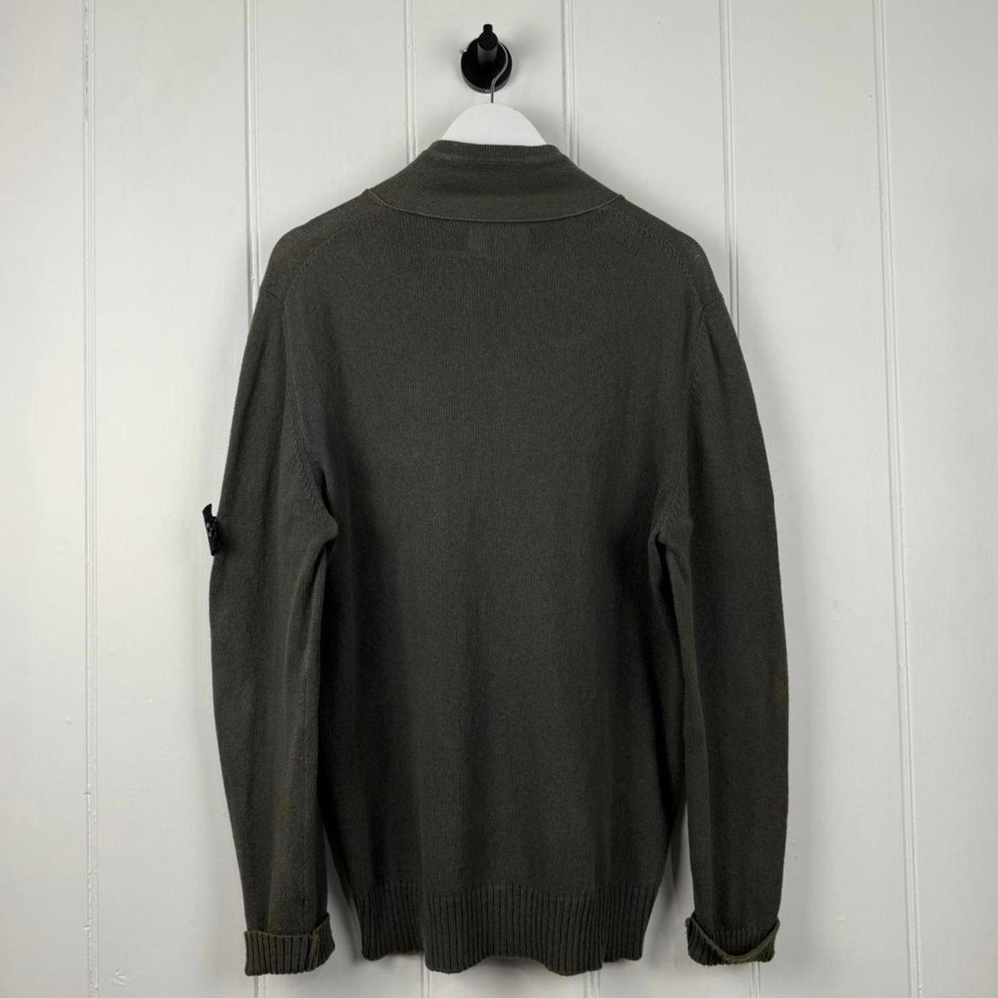 Stone Island Full Zip Knit Sweater Olive (XL)
