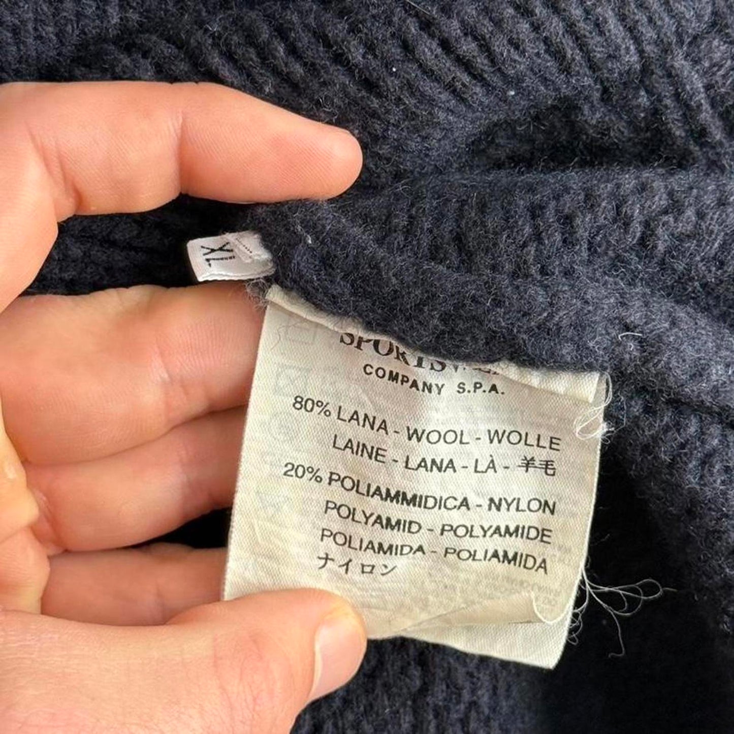 Stone Island Wool Mock Neck Knit Navy (XL)