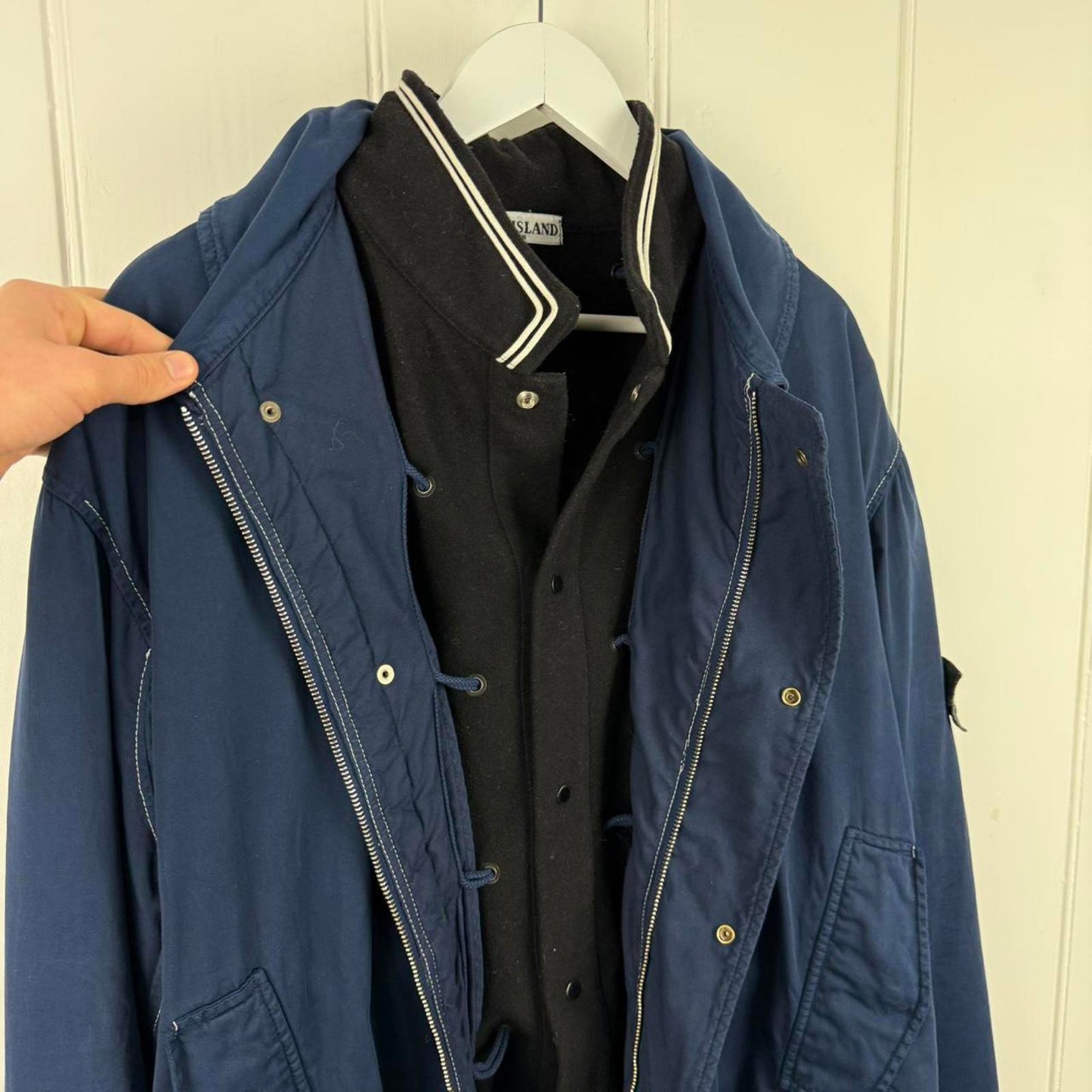 Stone Island Raso Gommato Jacket Navy (M)