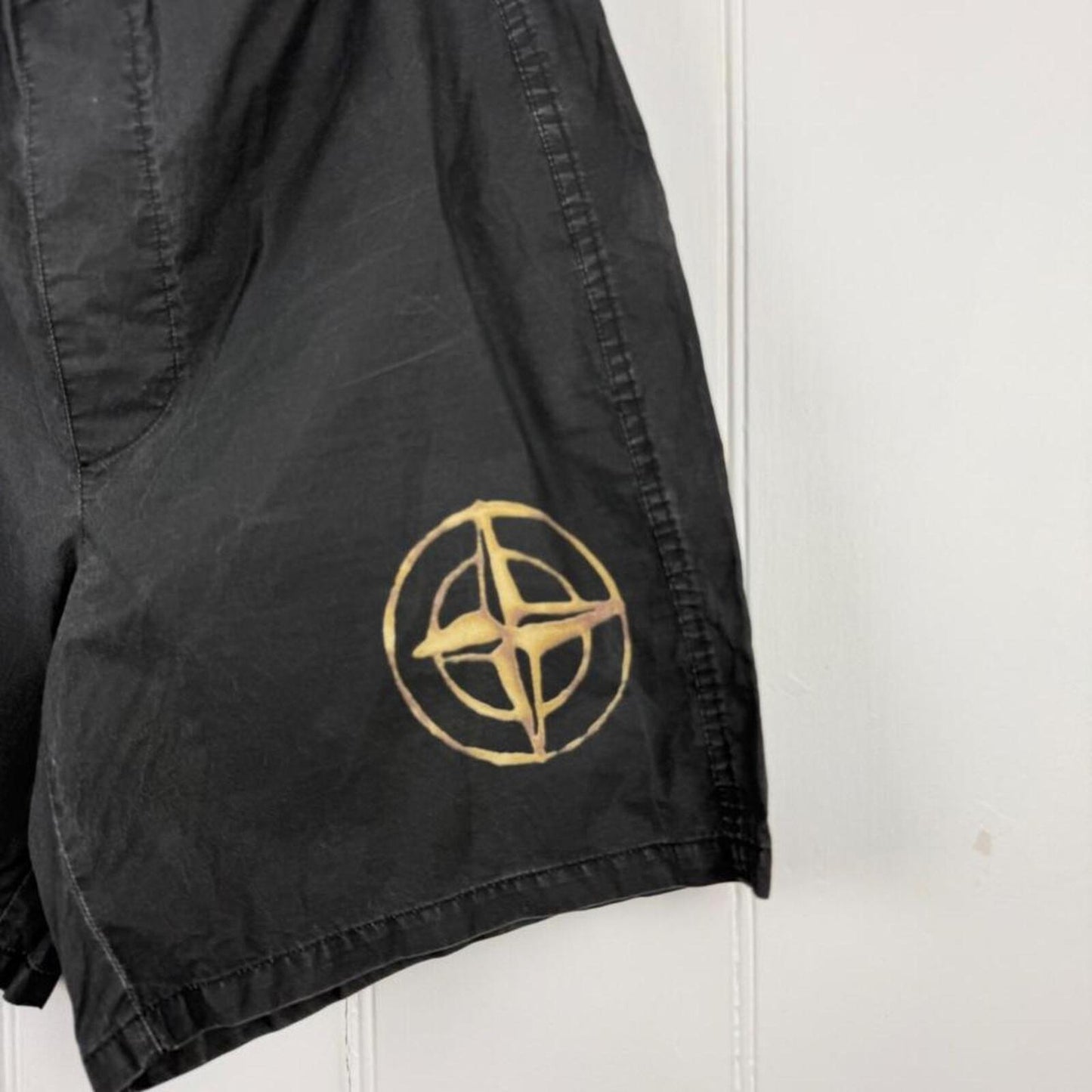 Stone Island Burn Through Logo Swim Shorts Black – Waist 34”