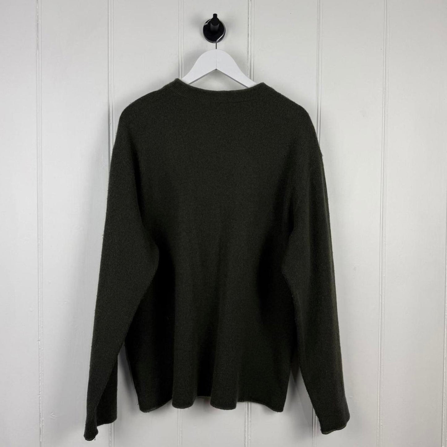 2000's Stone Island Wool Nylon Knit Sweater Khaki Green (XXL)