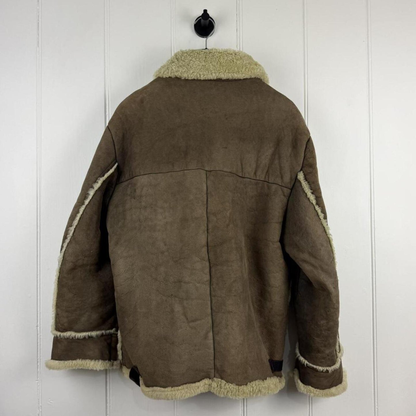 Stone Island 1994 Shearling Sheepskin Flight Jacket (M)