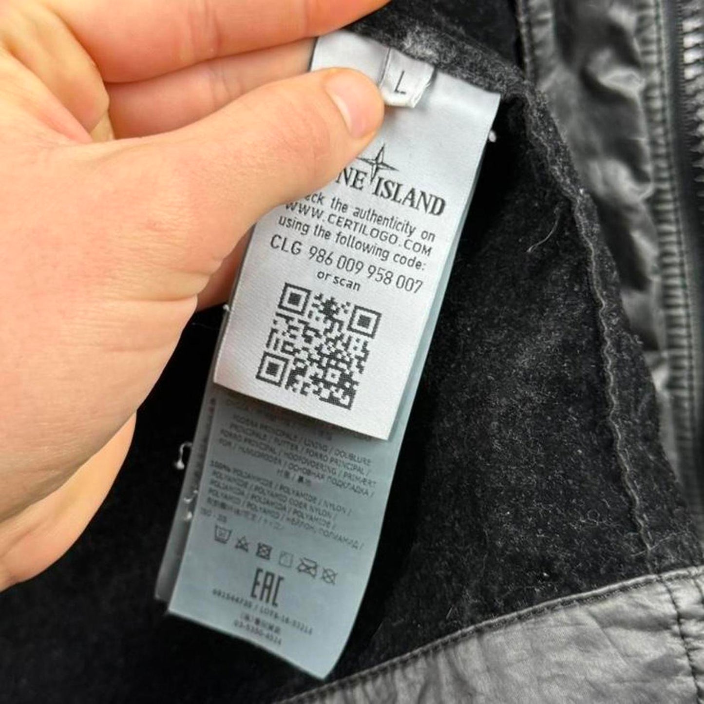 Stone Island Lamy Flock Hooded Jacket (L)