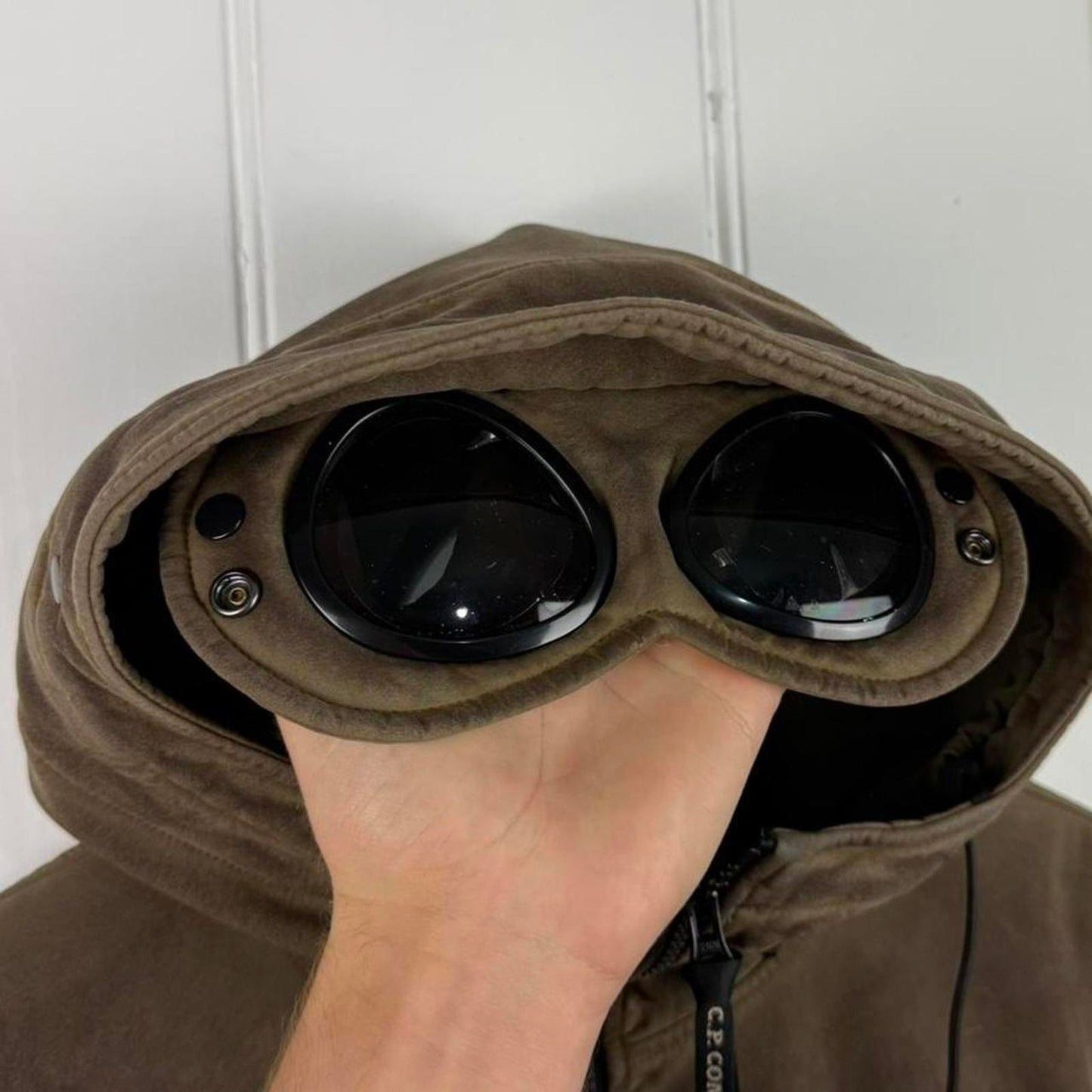 CP Company Re Colour Soft Shell Goggle Jacket in Brown (L)