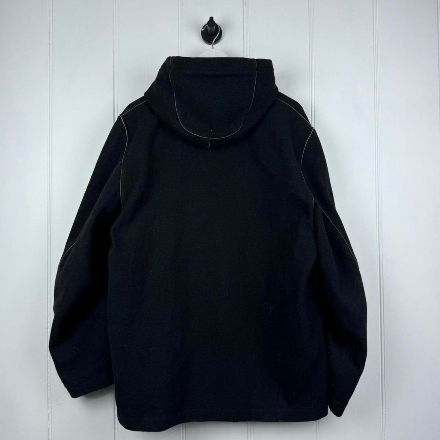 Stone Island Wool Blend Hooded Duffle Jacket – Black (XL)