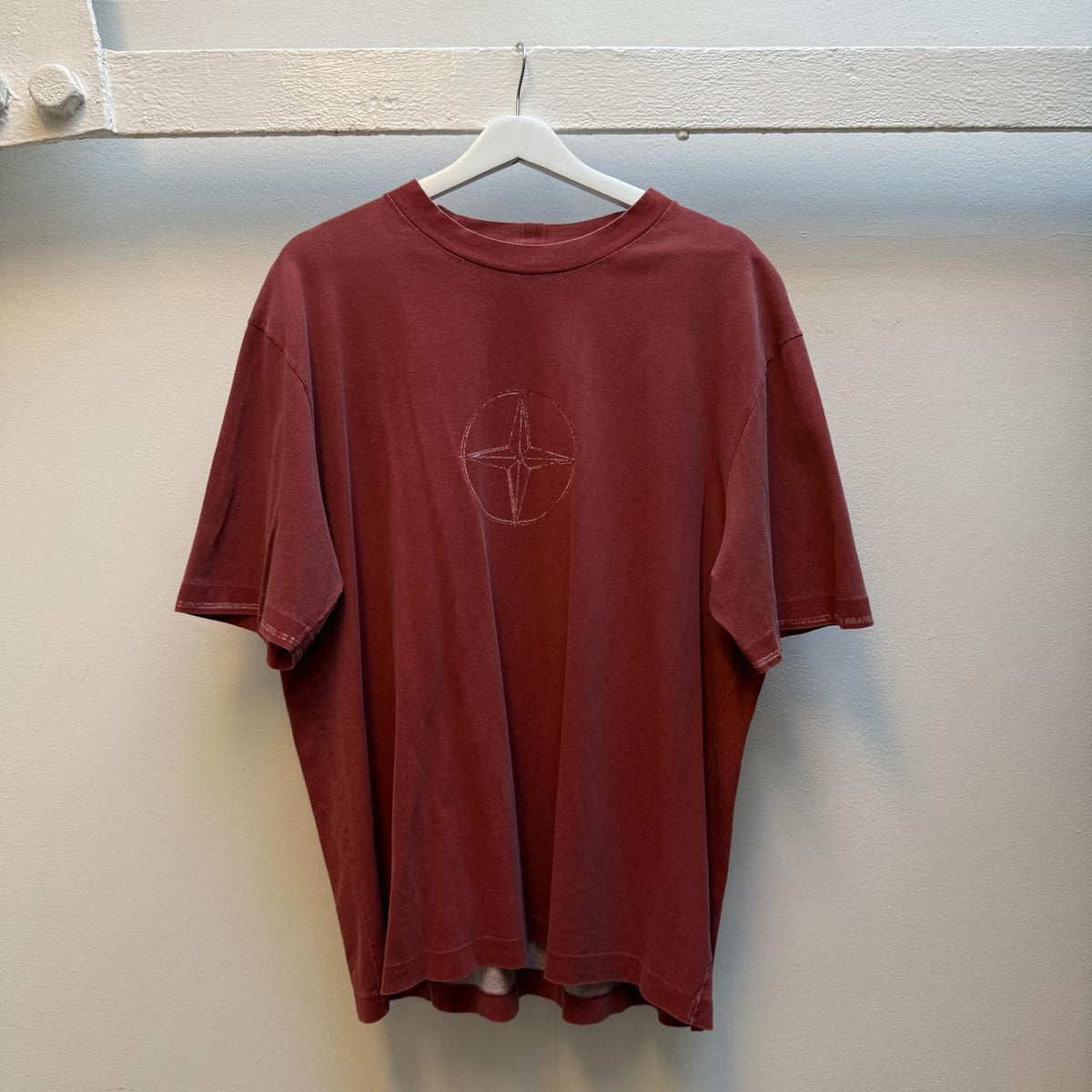 Stone Island Early 2000s Compass Logo T-Shirt – Washed Red (XXL)