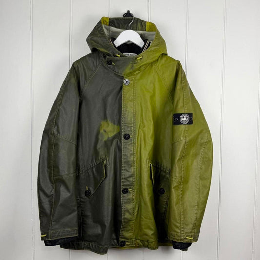 Stone Island AW09 Waxed Ice Dutch Rope Parka – Reactive Green (XXL)