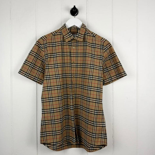 Burberry Nova Check Short Sleeve Shirt Beige (M)