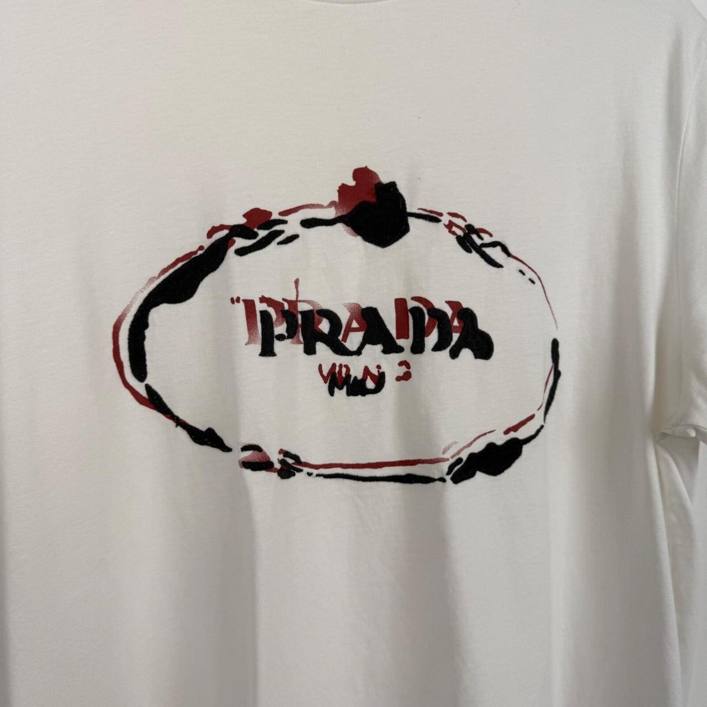 Prada Logo Graphic T-Shirt White (L)