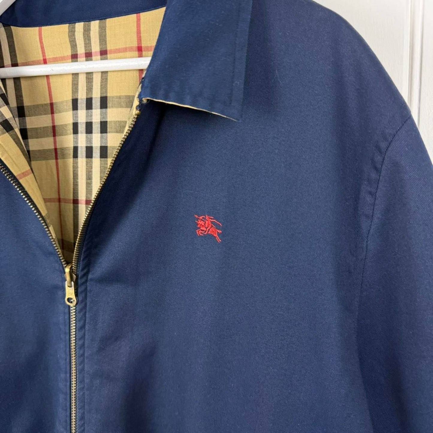 Vintage Burberry Reversible Nova Check Jacket in Navy (XL)