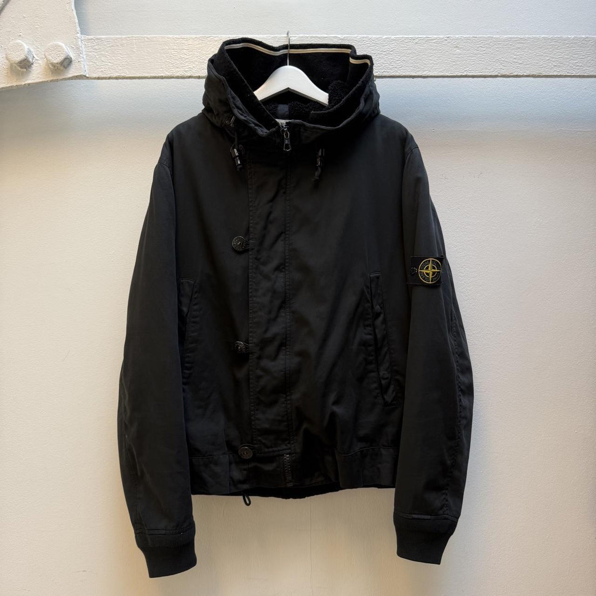 Early 00s Stone Island Dutch Rope Raso Gommato Hooded Jacket (XL)