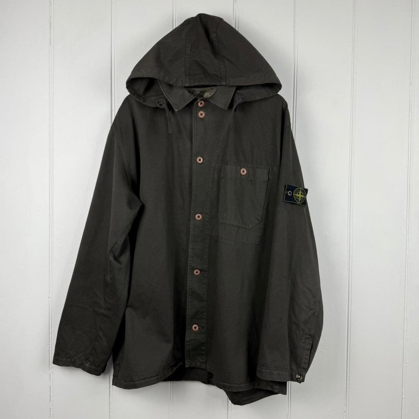 1996 Stone Island Parka Jacket in Dark Green (XL)
