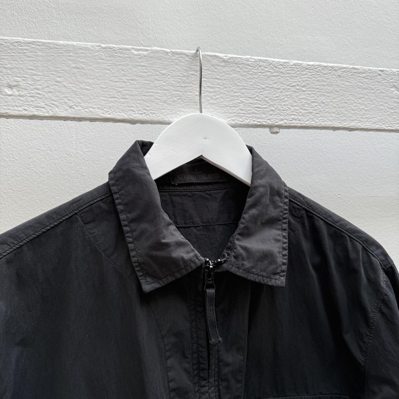 Stone Island Ghost Zip Over Shirt in Black (L)
