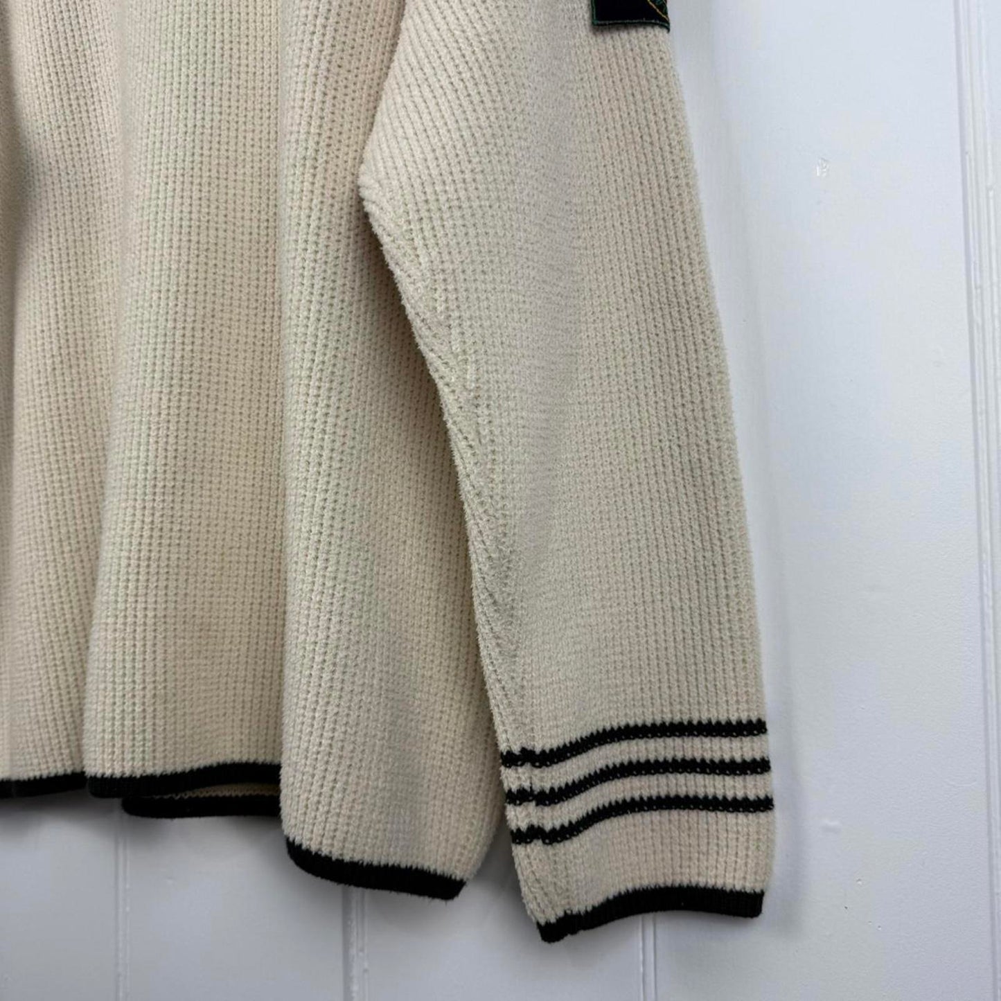 Stone Island Rib Knit Mock Neck Sweater Cream (XL)