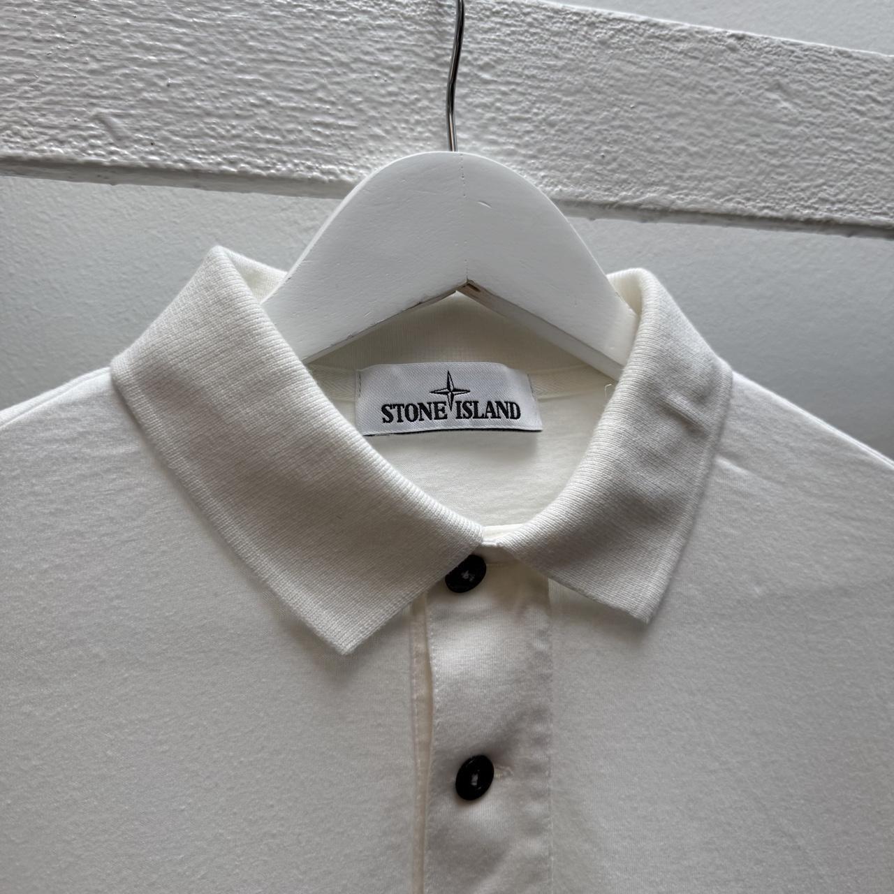 Stone Island Marina Striped Logo Polo Shirt (M)