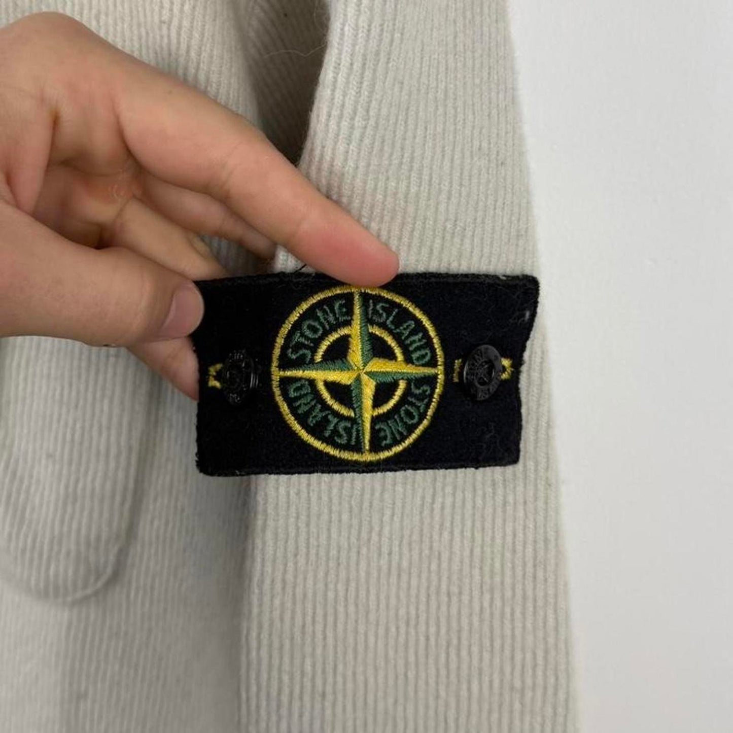Stone Island Half Zip Knit Sweatshirt – Cream / Ecru (L/XL)
