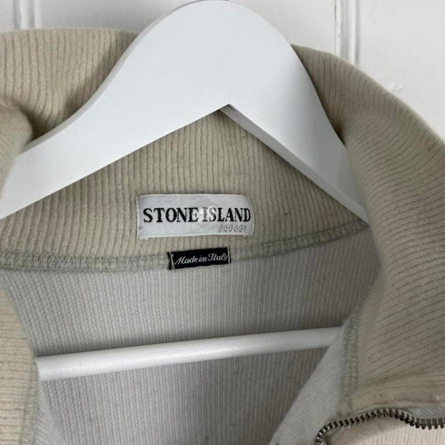 Stone Island Half Zip Knit Sweatshirt – Cream / Ecru (L/XL)