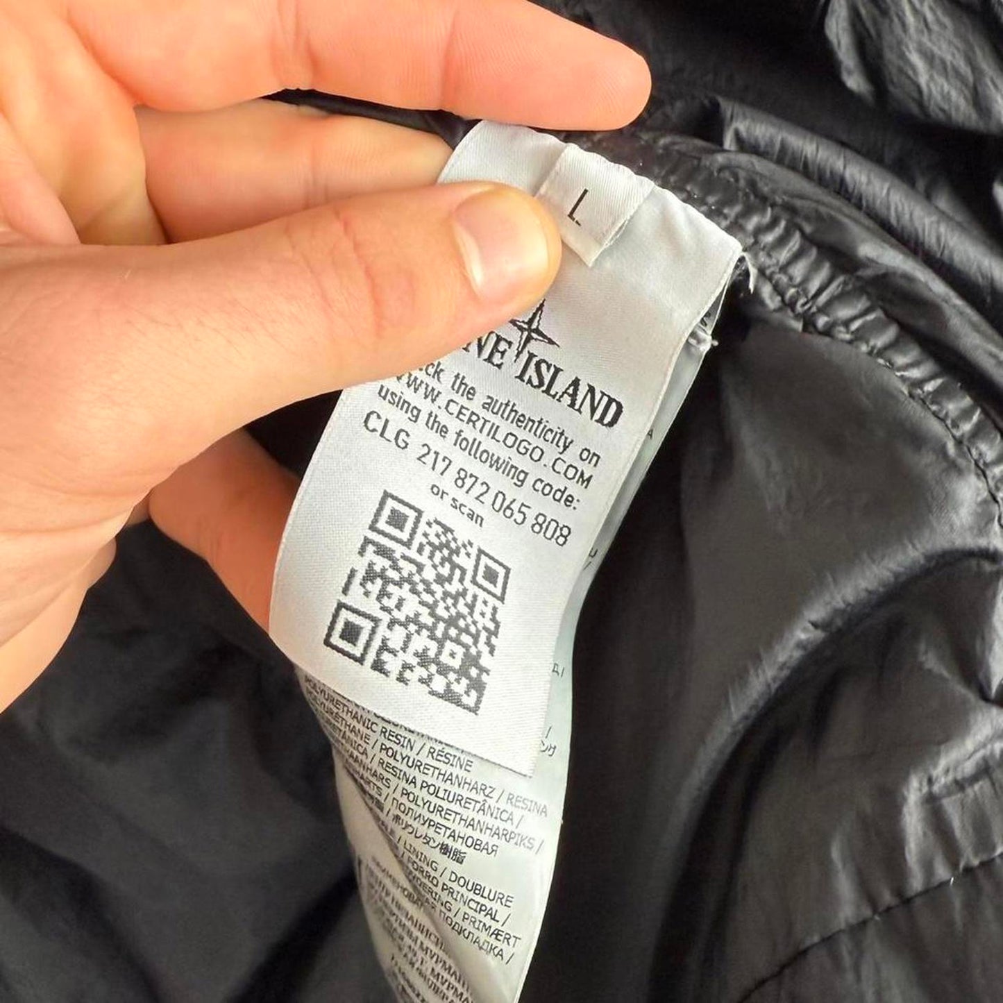 Stone Island Crinkle Reps NY Down Jacket Black (L)