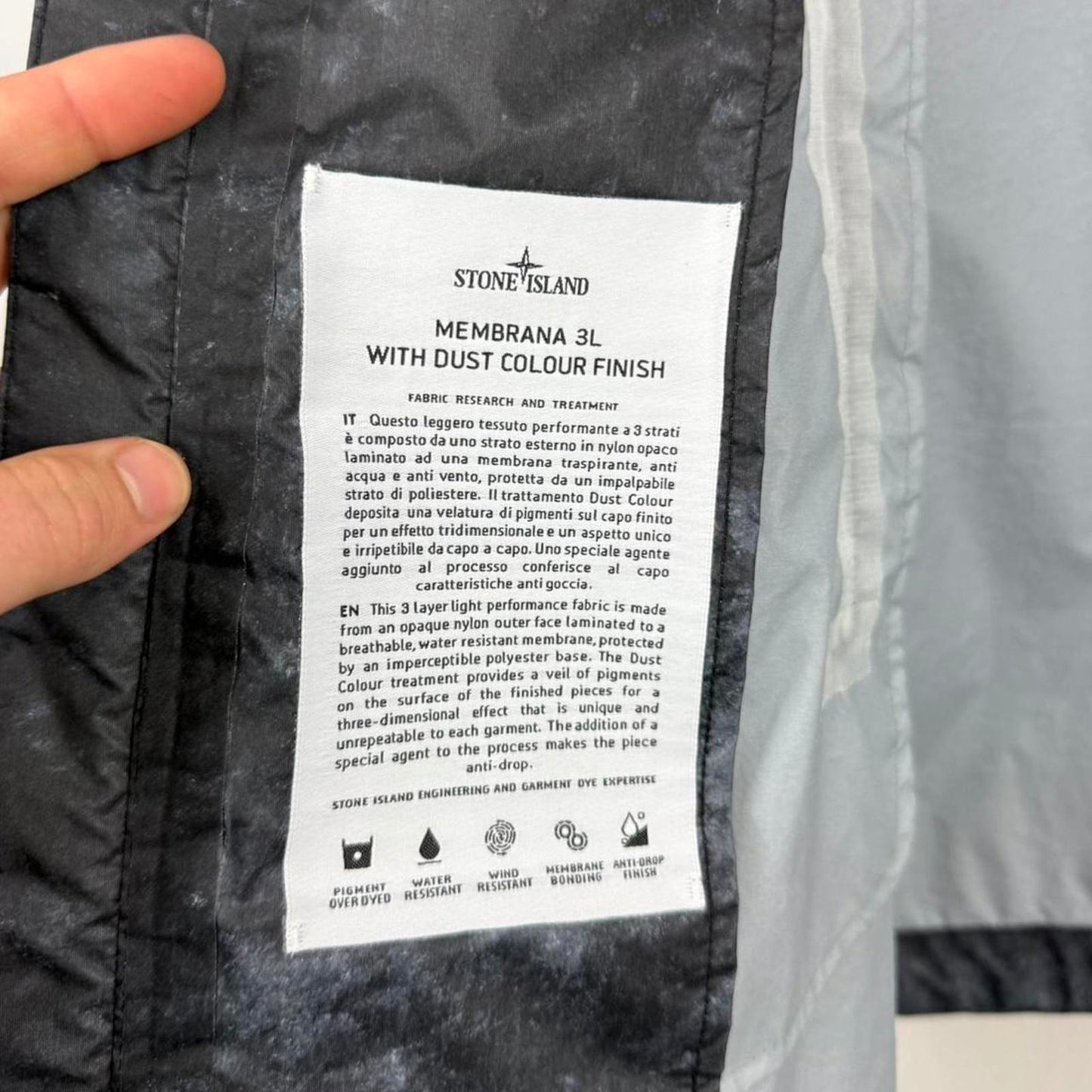 Stone Island Membrana 3L Dust Colour Jacket Grey (L)