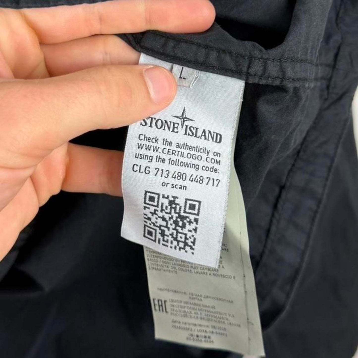Stone Island Ghost Zip Over Shirt in Black (L)