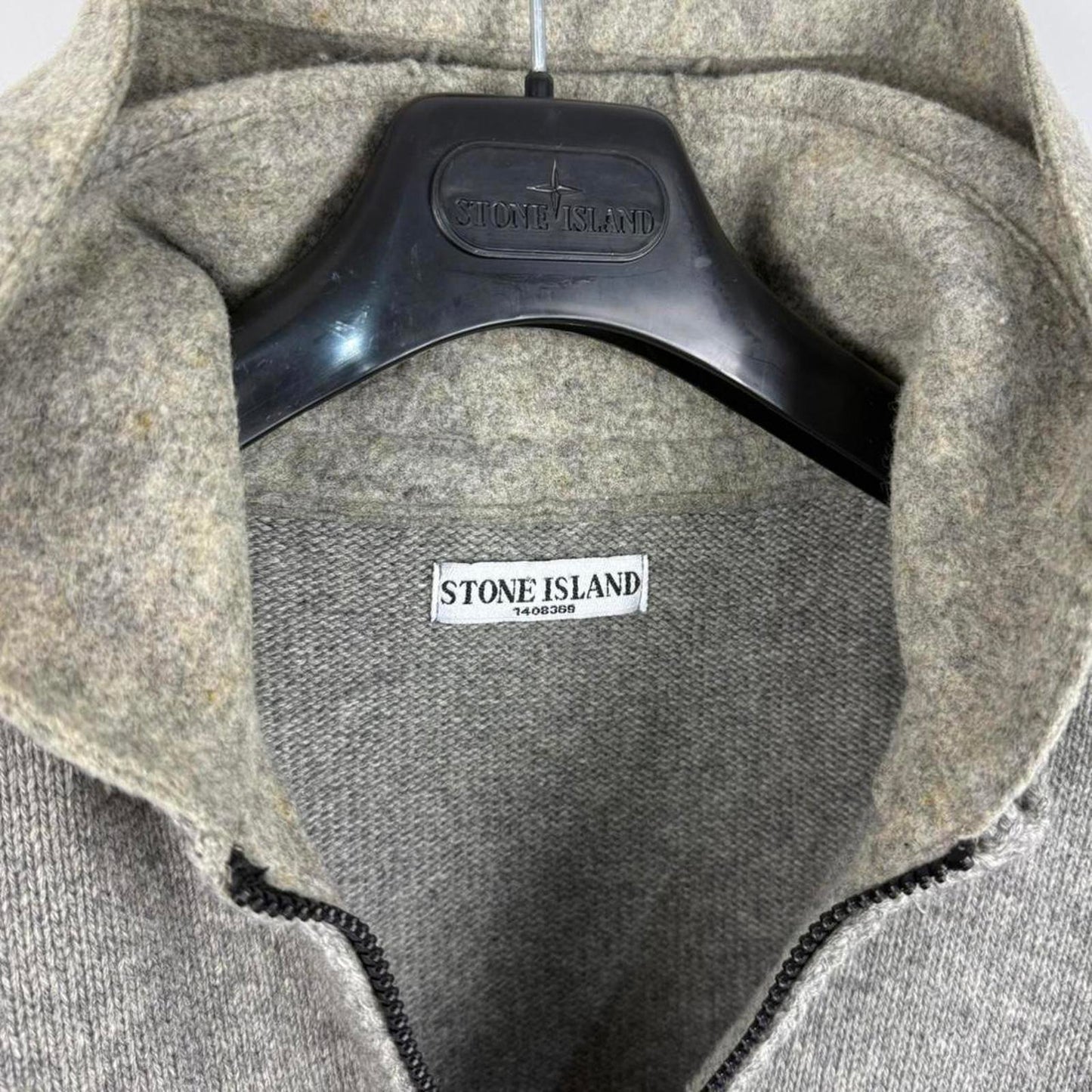 Stone Island 2000s Zip-Up Knit Hoodie (XL)